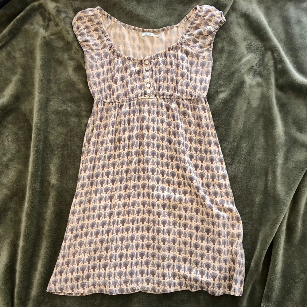 Kimchi Blue Green/Brown/Cream Tree Dress as Seen on Scrubs